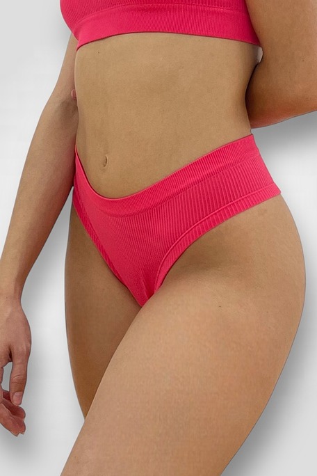 2-PACK ΓΥΝΑΙΚΕΙΟ SEAMLESS CHEEKY HIPSTER ΣΛΙΠ ΑΠΌ ΜΙΚΡΟΪΝΑ ΜΟΝΟΧΡΩΜΟ ΚΑΙ RIB ΜΕ ΒΑΜΒΑΚΕΡΟ ΚΑΒΑΛΑΚΙ