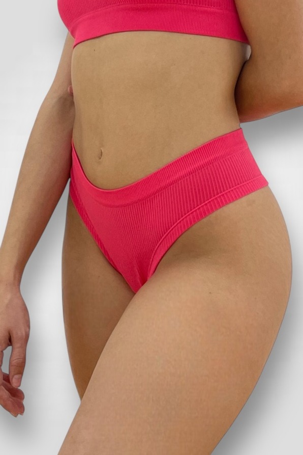 2-PACK ΓΥΝΑΙΚΕΙΟ SEAMLESS CHEEKY HIPSTER ΣΛΙΠ ΑΠΌ ΜΙΚΡΟΪΝΑ ΜΟΝΟΧΡΩΜΟ ΚΑΙ RIB ΜΕ ΒΑΜΒΑΚΕΡΟ ΚΑΒΑΛΑΚΙ