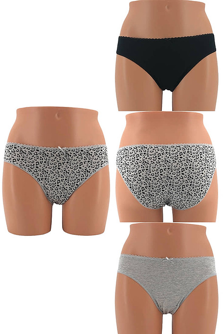 3-PACK ΓΥΝΑΙΚΕΙΟ BIKINI ΣΛΙΠ ΒΑΜΒΑΚΕΡΟ ΜΕ ΣΧΕΔΙΟ ΑΝΙΜΑΛ-ΜΟΝΟΧΡΩΜΟ