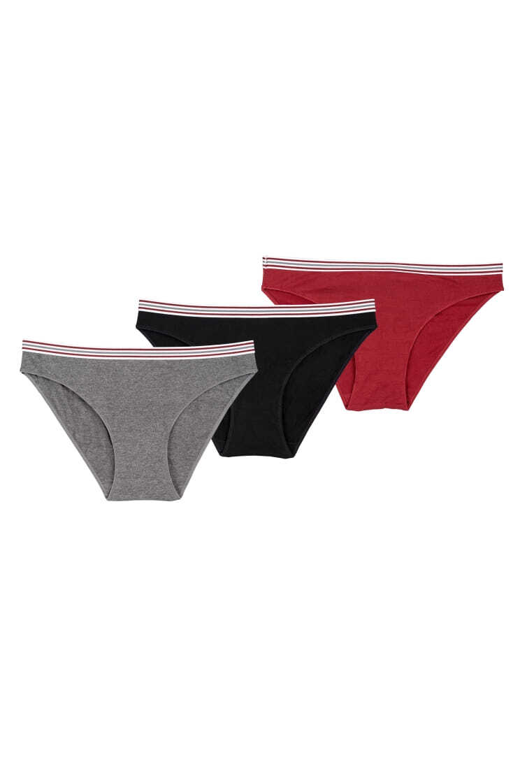 3-PACK BASICS ΓΥΝΑΙΚΕΙΟ ΒΑΜΒΑΚΕΡΟ ΣΛΙΠ BIKINI ΜΕ ΕΞΩΤΕΡΙΚΟ ΛΑΣΤΙΧΟ