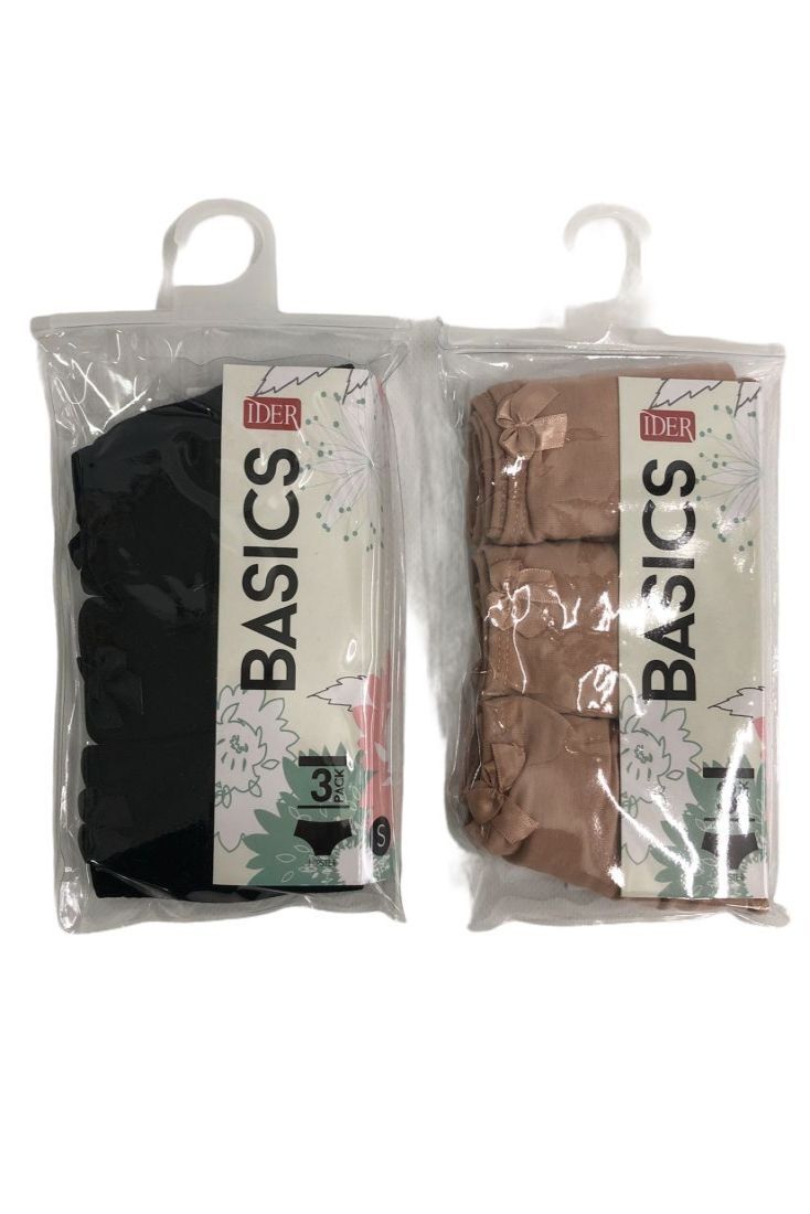 3-PACK BASICS ΓΥΝΑΙΚΕΙΟ HIPSTER ΣΛΙΠ ΒΑΜΒΑΚΕΡΟ ΜΟΝΟΧΡΩΜΟ