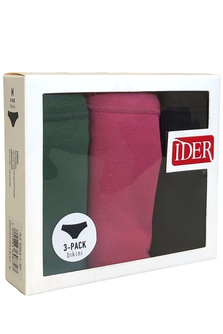 3-PACK ΓΥΝΑΙΚΕΙΟ BIKINI ΣΛΙΠ ΒΑΜΒΑΚΕΡΟ ΜΟΝΟΧΡΩΜΟ ΣΕ ΧΡΩΜΑΤΑ ΜΟΔΑΣ