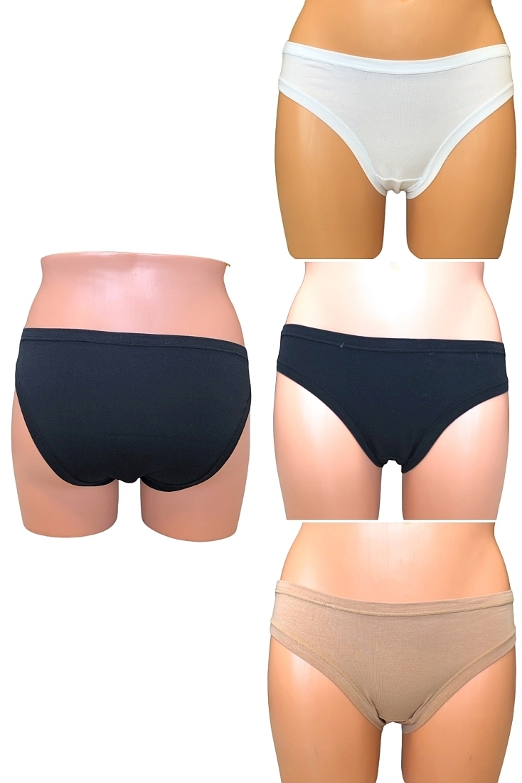 3-PACK BASICS ΓΥΝΑΙΚΕΙΟ BIKINI ΣΛΙΠ ΒΑΜΒΑΚΕΡΟ ΜΟΝΟΧΡΩΜΟ