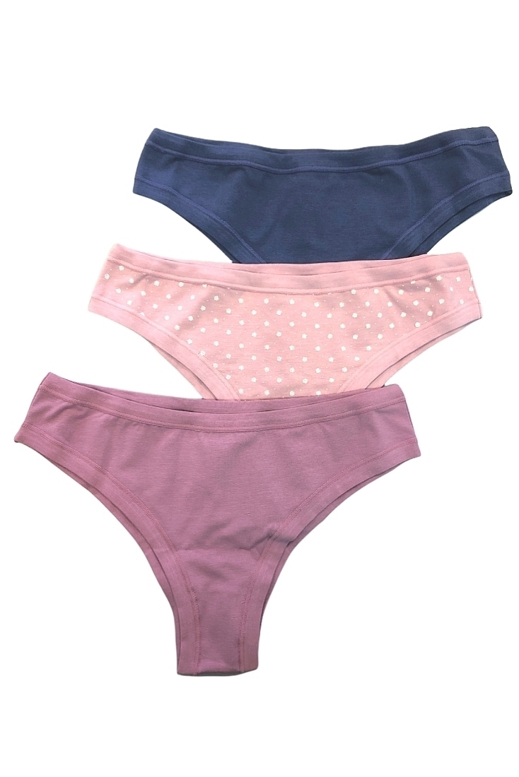 3-PACK ΓΥΝΑΙΚΕΙΟ BRAZIL ΣΛΙΠ ΒΑΜΒΑΚΕΡΟ ΜΕ ΣΧΕΔΙΟ 2ΜΟΝΟΧΡΩΜΑ/ΠΟΥΑ ΚΑΙ ΒΕΛΗ