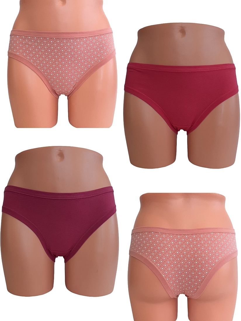 3-PACK ΓΥΝΑΙΚΕΙΟ BRAZIL ΣΛΙΠ ΒΑΜΒΑΚΕΡΟ ΜΕ ΣΧΕΔΙΟ 2ΜΟΝΟΧΡΩΜΑ/ΡΟΜΒΟΣ-ΚΑΡΔΟΥΛΑ