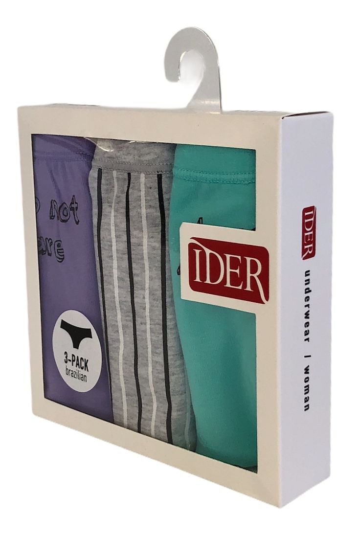 3-PACK ΓΥΝΑΙΚΕΙΟ BRAZIL ΣΛΙΠ ΒΑΜΒΑΚΕΡΟ ΜΕ ΣΧΕΔΙΟ MHNYMATA ΚΑΙ ΡΙΓΕΣ