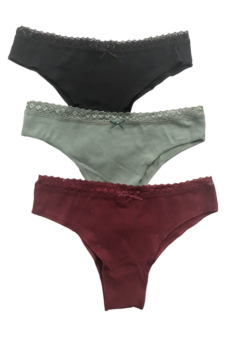 3-PACK ΓΥΝΑΙΚΕΙΟ BRAZIL ΣΛΙΠ ΒΑΜΒΑΚΕΡΟ ΜΟΝΟΧΡΩΜΟ ΜΕ ΛΑΣΤΙΧΟ ΔΑΝΤΕΛΑΣ ΚΑΙ ΦΙΟΓΚΑΚΙ