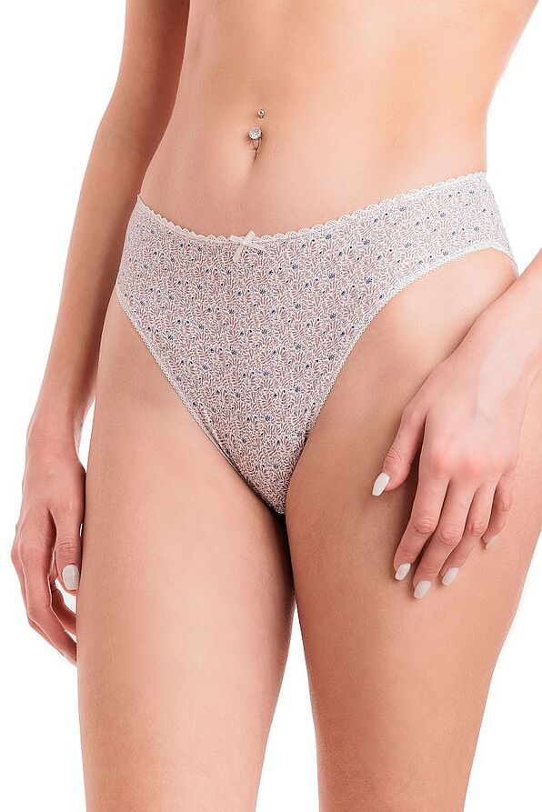 3-PACK ΓΥΝΑΙΚΕΙΟ ΨΗΛΟΜΕΣΟ BIKINI ΣΛΙΠ ΑΠΟ ΟΡΓΑΝΙΚΟ ΒΑΜΒΑΚI ΜΕ ΣΧΕΔΙΟ ΣΑΠΙΟ ΜΗΛΟ-FLORAL-ΜΑΥΡΟ