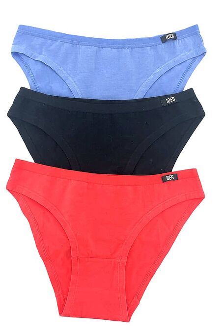 3-PACK WOMAN ELASTIC COTTON BIKINI KNICKERS PLAIN WITH SMALL EXTERNAL WAISTBAND