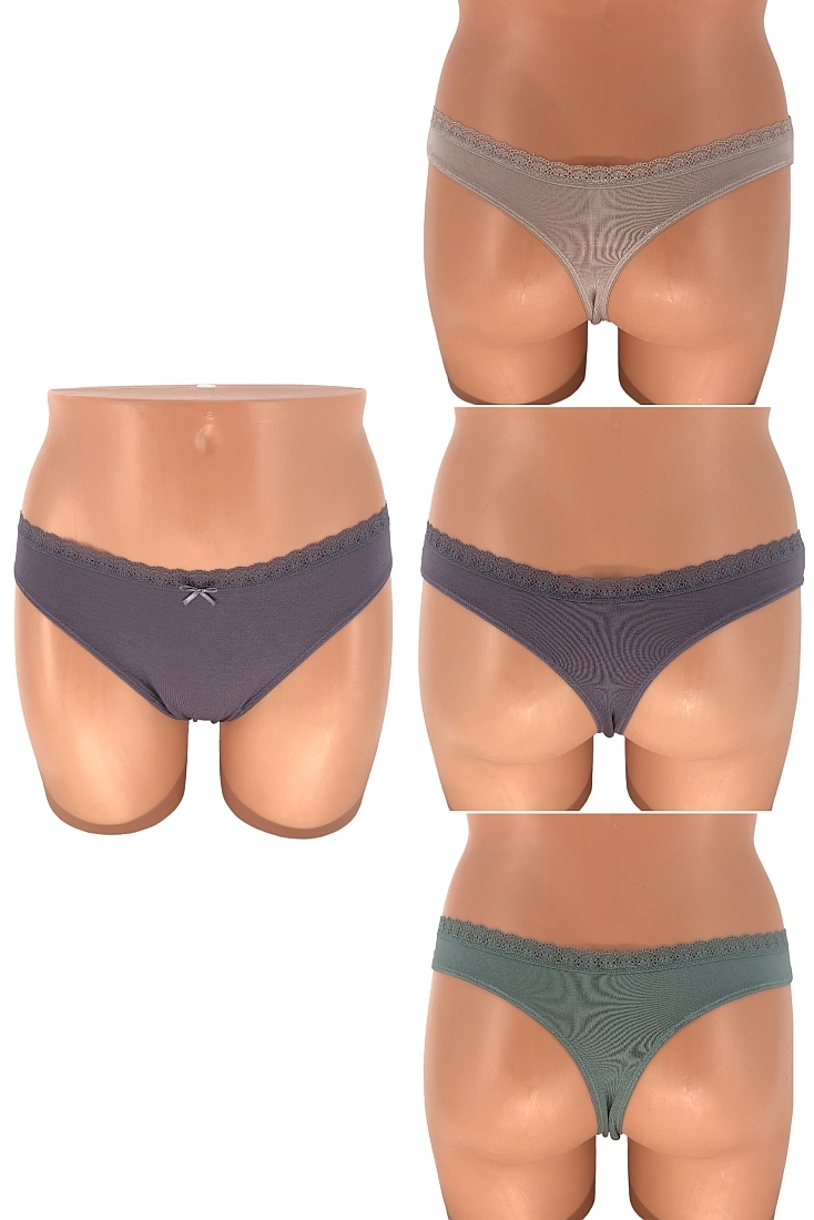 3-PACK ΓΥΝΑΙΚΕΙΟ ΒΙΣΚΟΖΗ ΣΛΙΠ STRING ΜΟΝΟΧΡΩΜΟ ΜΕ ΛΑΣΤΙΧΟ ΔΑΝΤΕΛΑΣ ΚΑΙ ΦΙΟΓΚΑΚΙ