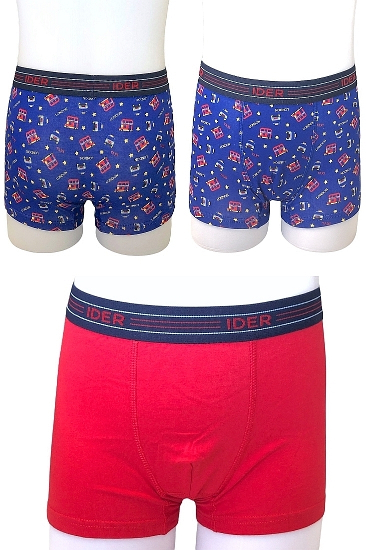 2-PACK ΑΓΟΡΙΣΤΙΚΟ BOXER ΒΑΜΒΑΚΕΡΟ ΜΕ ΕΞΩΤΕΡΙΚΟ ΛΑΣΤΙΧΟ ΚΑΙ ΣΧΕΔΙΟ ΒΡΕΤΑΝΙΚΑ ΛΕΩΦΟΡΕΙΑ ΚΑΙ ΜΟΝΟΧΡΩΜΟ