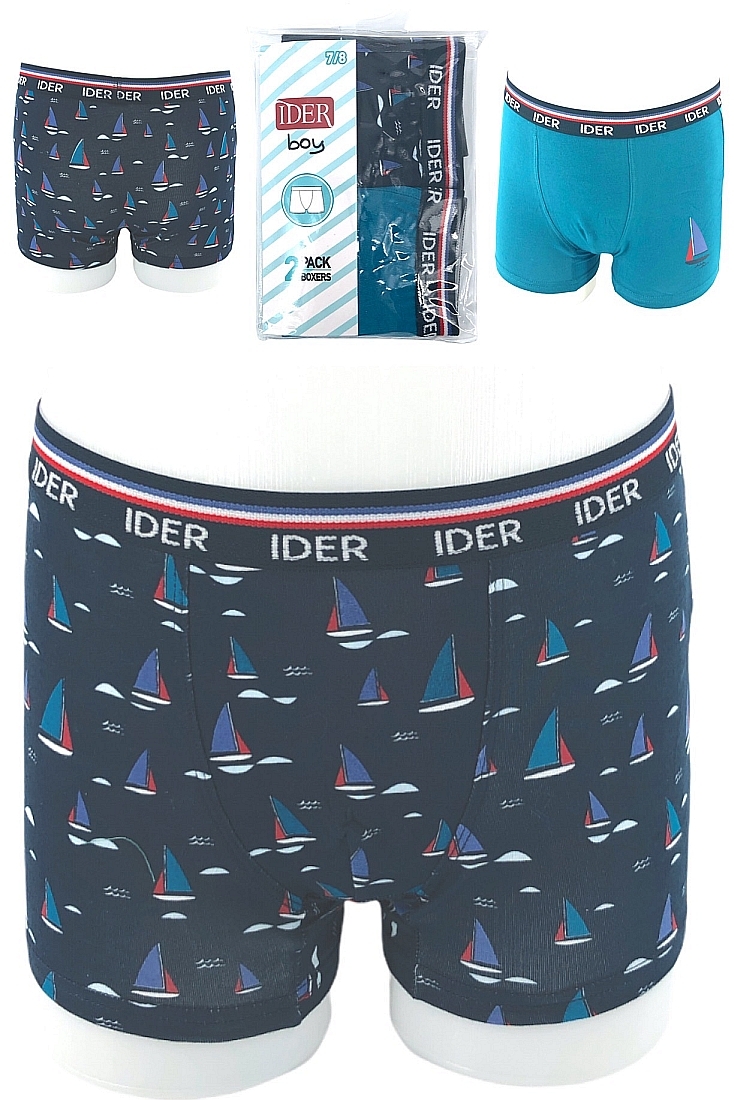 2-PACK ΑΓΟΡΙΣΤΙΚΟ BOXER ΒΑΜΒΑΚΕΡΟ ΜΕ ΕΞΩΤΕΡΙΚΟ ΛΑΣΤΙΧΟ ΚΑΙ ΣΧΕΔΙΟ ΚΑΡΑΒΙΑ