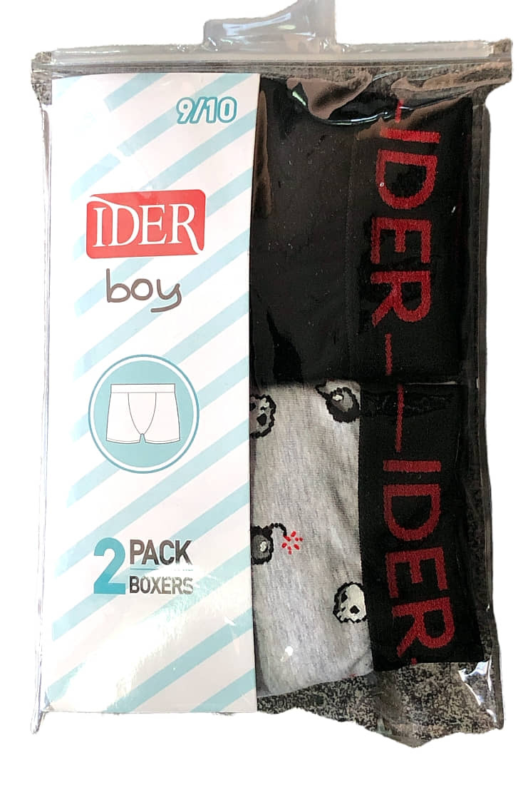 2-PACK ΑΓΟΡΙΣΤΙΚΟ BOXER ΒΑΜΒΑΚΕΡΟ ΜΕ ΕΞΩΤΕΡΙΚΟ ΛΑΣΤΙΧΟ ΚΑΙ ΣΧΕΔΙΟ ΝΕΚΡΟΚΕΦΑΛΕΣ ΚΑΙ ΒΟΜΒΕΣ