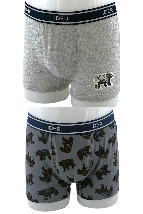 2-PACK BOY COTTON BOXER EXTERNAL WAISTBAND BEARS PATTERN