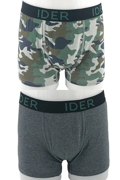 2-PACK ΑΓΟΡΙΣΤΙΚΟ BOXER ΒΑΜΒΑΚΕΡΟ ΜΕ ΕΞΩΤΕΡΙΚΟ ΛΑΣΤΙΧΟ ΚΑΙ ΣΧΕΔΙΟ ΚΑΜΟΥΦΛΑΖ