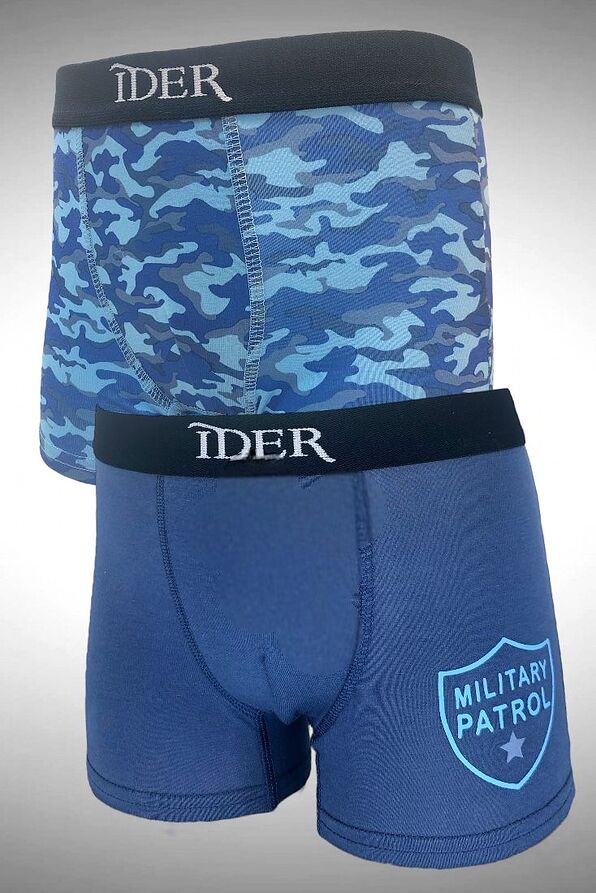 2-PACK ΑΓΟΡΙΣΤΙΚΟ BOXER ΒΑΜΒΑΚΕΡΟ ΜΕ ΕΞΩΤΕΡΙΚΟ ΛΑΣΤΙΧΟ ΚΑΙ ΣΧΕΔΙΟ CAMOUFLAGE ΚΑΙ ΜΟΝΟΧΡΩΜΟ