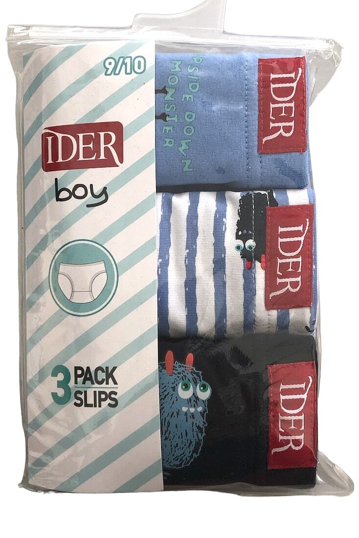 3-PACK ΑΓΟΡΙΣΤΙΚΟ ΣΛΙΠ ΜΕ ΕΣΩΤΕΡΙΚΟ ΛΑΣΤΙΧΟ ΚΑΙ ΤΥΠΩΜΑ MONSTERS