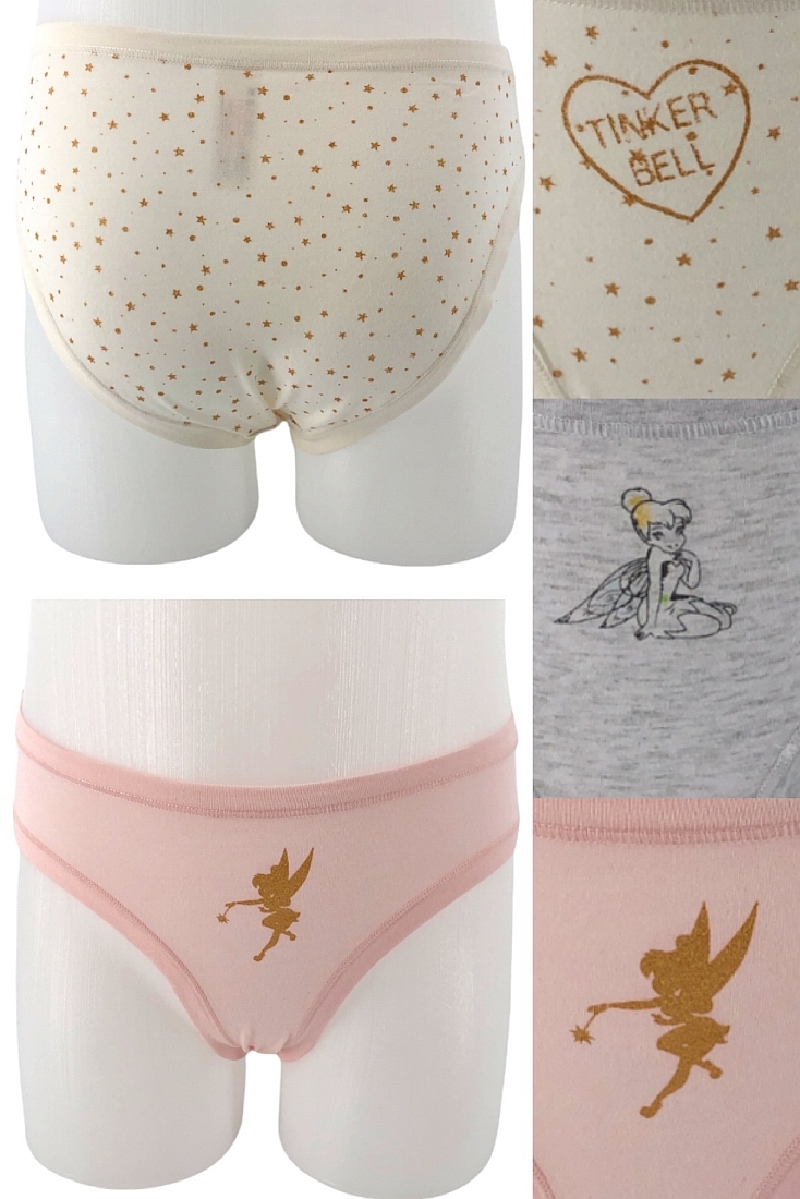 3-PACK GIRL COTTON KNICKERS WITH TINKER BELL THEME PATTERN