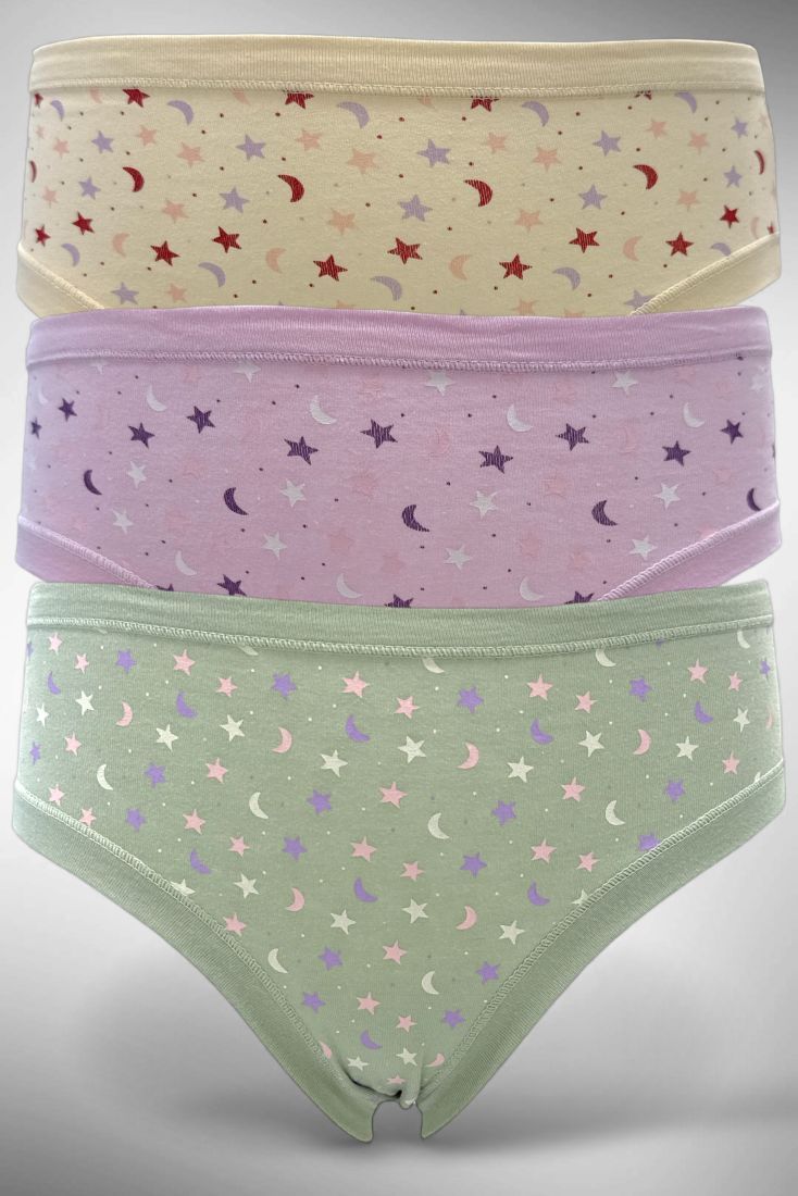 3-PACK ΚΟΡΙΤΣΙΣΤΙΚΟ ΣΛΙΠ ΒΑΜΒΑΚΕΡΟ ΤΕΛΕΙΩΜΑΤΑ ΜΕ ΡΕΛΙ & ΤΥΠΩΜΑ ΑΣΤΕΡΙΑ