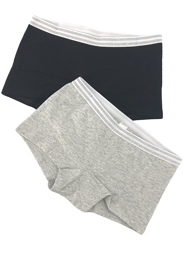 2-PACK BASICS  ΚΟΡΙΤΣΙΣΤΙΚΟ BOXER  ΒΑΜΒΑΚΕΡΟ ΜΕ ΕΞΩΤΕΡΙΚΟ ΛΑΣΤΙΧΟ ΜΕ LUREX ΡΙΓΑ