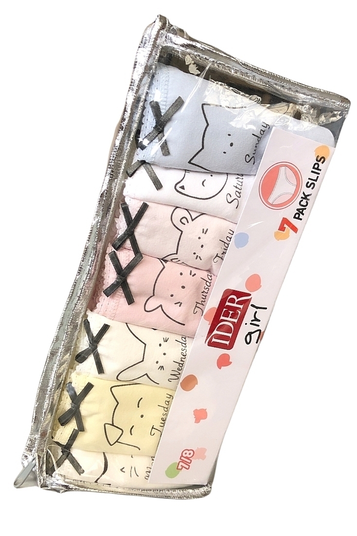 7-PACK GIRL COTTON KNICKER WEEKLY DAYS THEME PATTERN