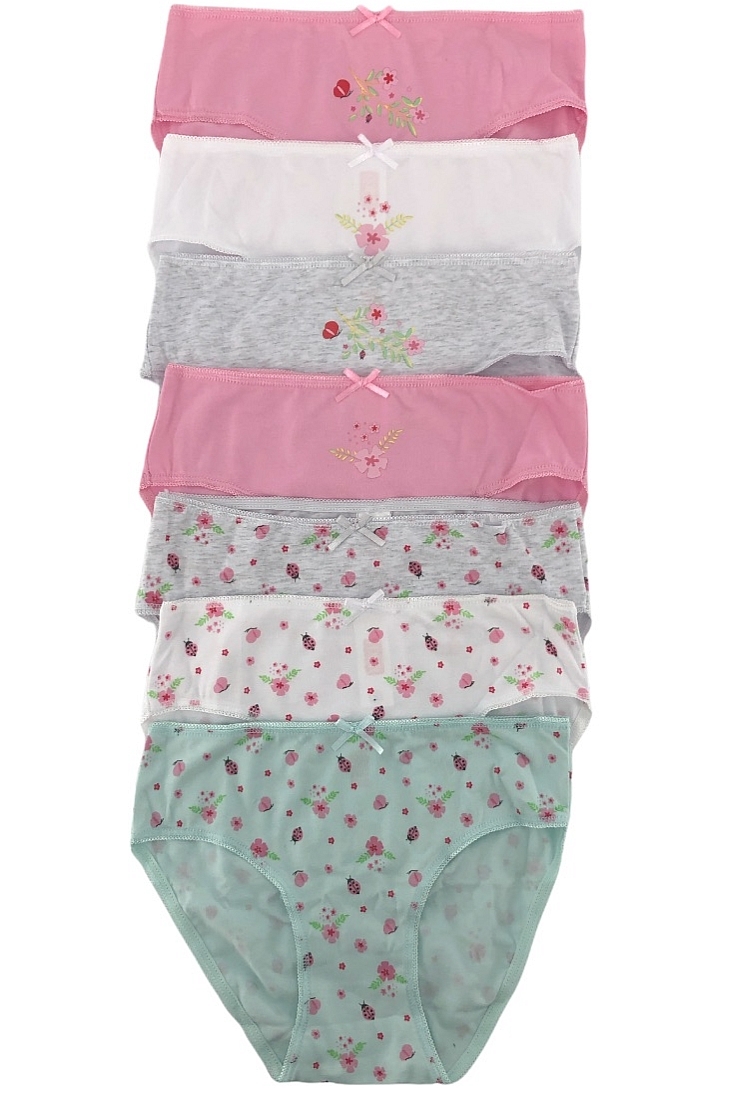 7-PACK GIRL COTTON KNICKERΣ WITH FLORAL PATTERN