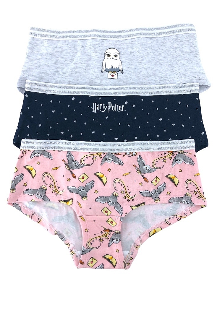 3-PACK ΚΟΡΙΤΣΙΣΤΙΚΟ HIPSTER ΣΛΙΠ ΒΑΜΒΑΚΕΡΟ ΜΕ ΤΥΠΩΜΑ HARRY POTER THEME