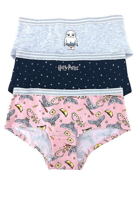 3-PACK ΚΟΡΙΤΣΙΣΤΙΚΟ HIPSTER ΣΛΙΠ ΒΑΜΒΑΚΕΡΟ ΜΕ ΤΥΠΩΜΑ HARRY POTER THEME