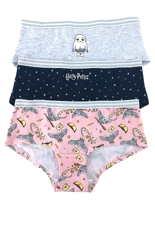 3-PACK ΚΟΡΙΤΣΙΣΤΙΚΟ HIPSTER ΣΛΙΠ ΒΑΜΒΑΚΕΡΟ ΜΕ ΤΥΠΩΜΑ HARRY POTER THEME