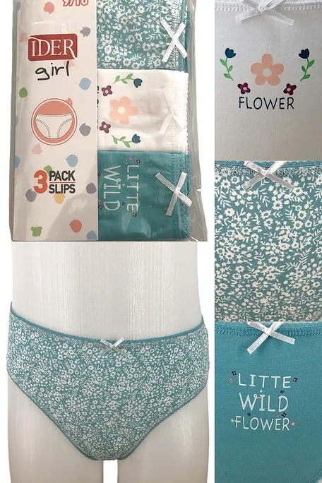 3-PACK ΚΟΡΙΤΣΙΣΤΙΚΟ ΣΛΙΠ ΒΑΜΒΑΚΕΡΟ ΜΕ ΤΥΠΩΜΑ FLORAL