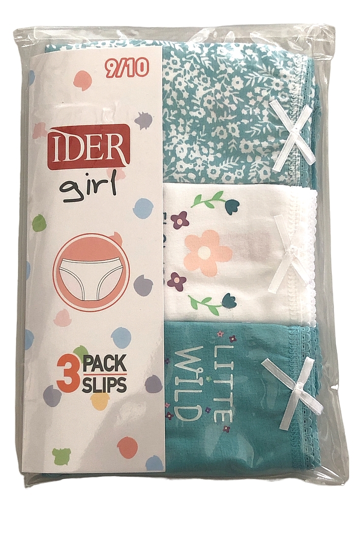 3-PACK GIRL COTTON KNICKERS WITH FLORAL PRINT