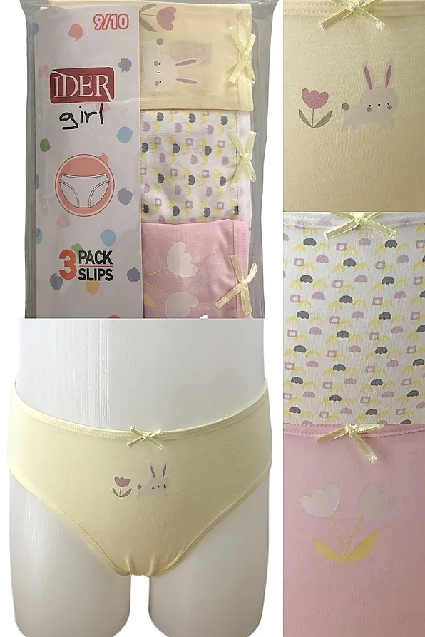 3-PACK ΚΟΡΙΤΣΙΣΤΙΚΟ ΣΛΙΠ ΒΑΜΒΑΚΕΡΟ ΜΕ ΤΥΠΩΜΑ FLORAL/ΚΟΥΝΕΛΑΚΙ