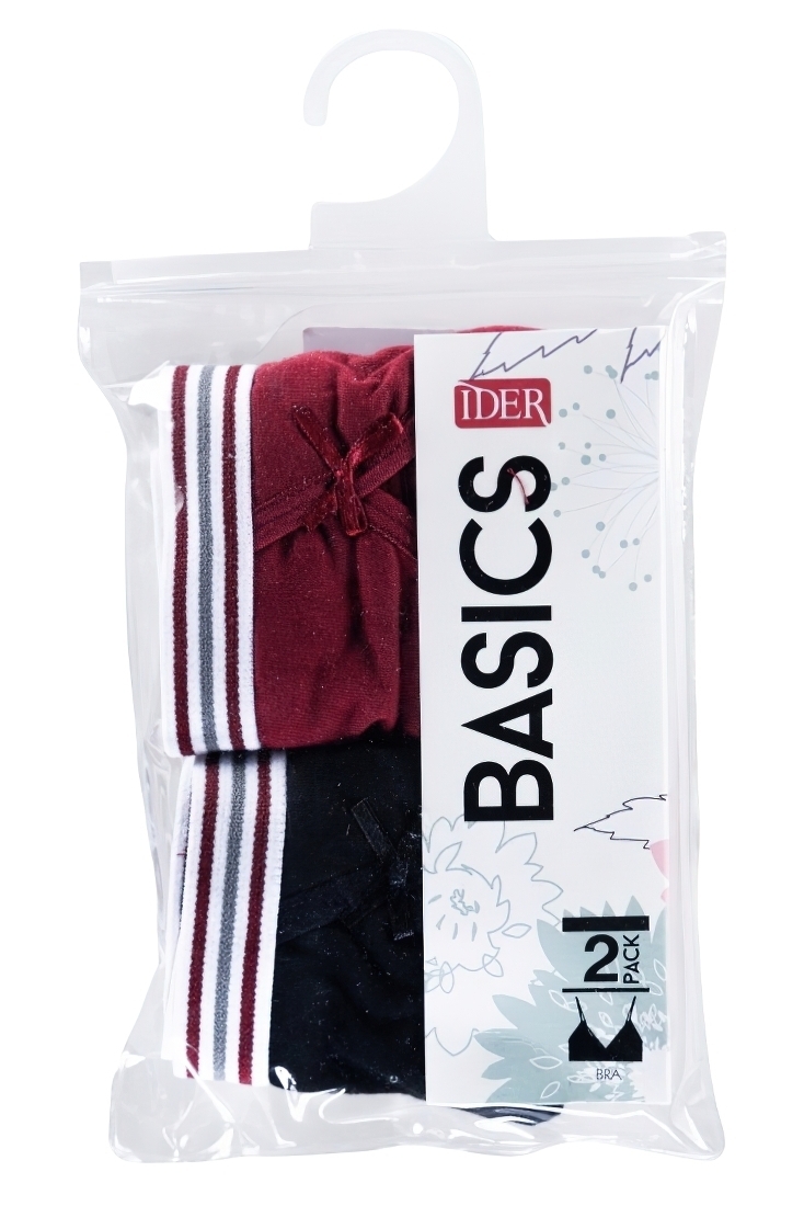 2-PACK BASICS ΓΥΝΑΙΚΕΙΟ ΣΟΥΤΙΕΝ ΤΡΙΓΩΝΟ ΒΑΜΒΑΚΕΡΟ ΜΕ ΕΞΩΤΕΡΙΚΟ ΛΑΣΤΙΧΟ ΡΥΘΜΙΖΟΜΕΝΕΣ ΤΙΡΑΝΤΕΣ