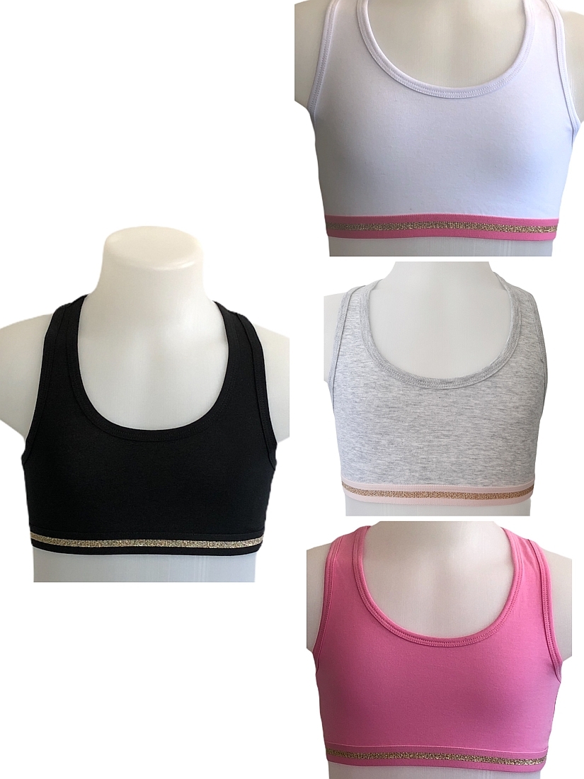 2-PACK BASICS ΚΟΡΙΤΣΙΚΟ TOP ΒΑΜΒΑΚΕΡΟ ΜΕ ΑΘΛΗΤΙΚΗ ΠΛΑΤΗ ΚΑΙ ΕΞΩΤΕΡΙΚΟ ΛΑΣΤΙΧΟ ΜΕ LUREX ΡΙΓΑ