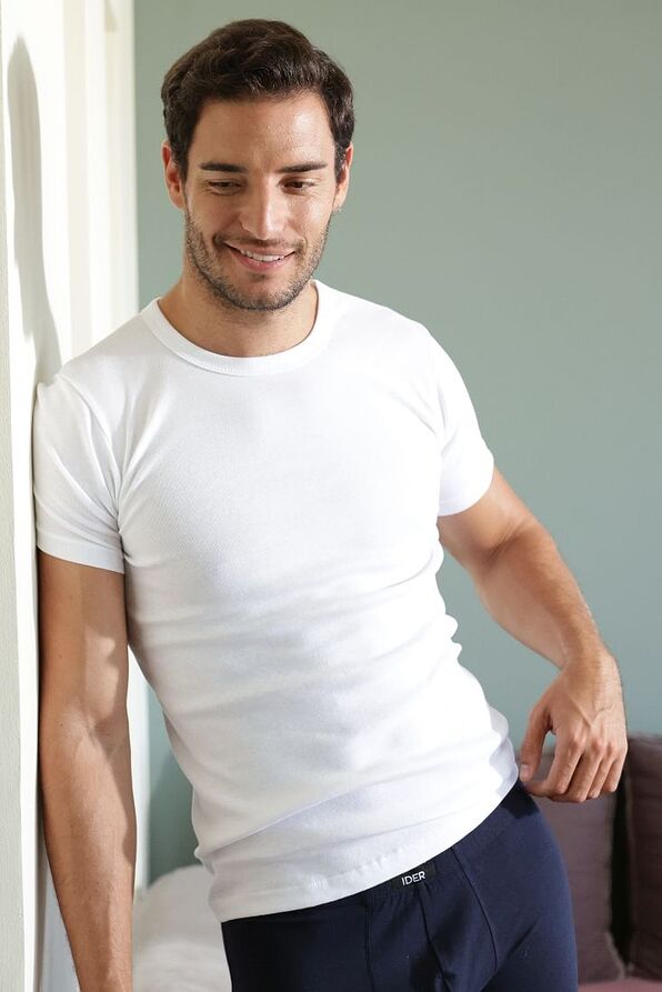 2-PACK MAN T-SHIRT COTTON VEST ROUND NECK SHORT SLEEVES AND SEAMLESS