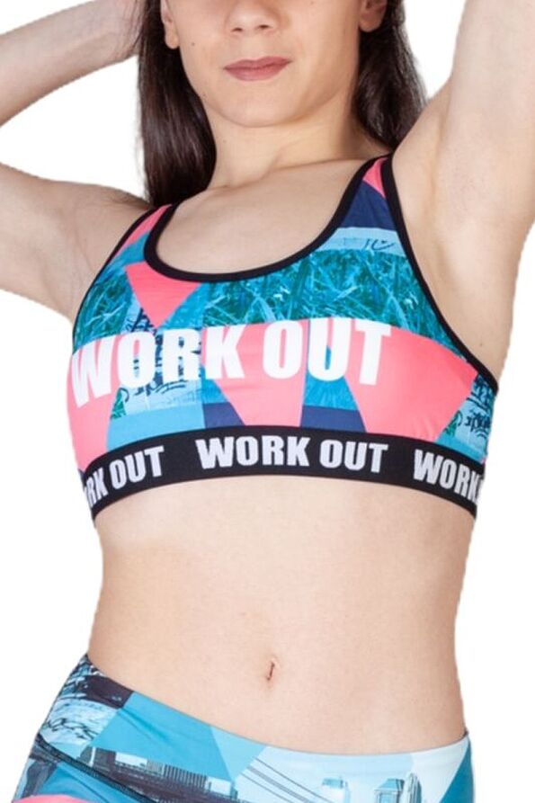 IDER- ΤΟΠ ΓΥΝΑΙΚΕΙΟ ΑΘΛΗΤΙΚΟ ΕΛΑΣΤΙΚΟ ΜΕΤΡΙΑΣ ΣΤΗΡΙΞΗΣ ΜΕ DIGITAL PRINTING ΜΠΛΕ ΡΟΔΑΚΙΝΙ ΓΕΩΜΕΤΡ. WORK OUT