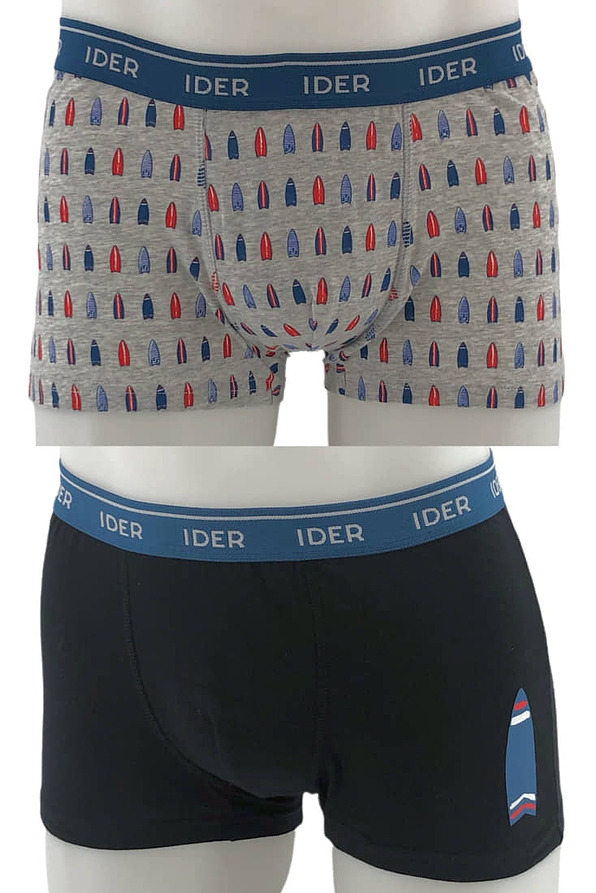 2-PACK MAN ELASTIC COTTON BOXER EXTERNAL WAISTBAND SURF BOARD PATTERN