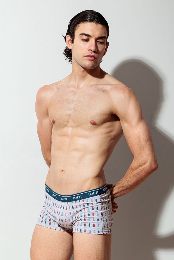 2-PACK MAN ELASTIC COTTON BOXER EXTERNAL WAISTBAND SURF BOARD PATTERN