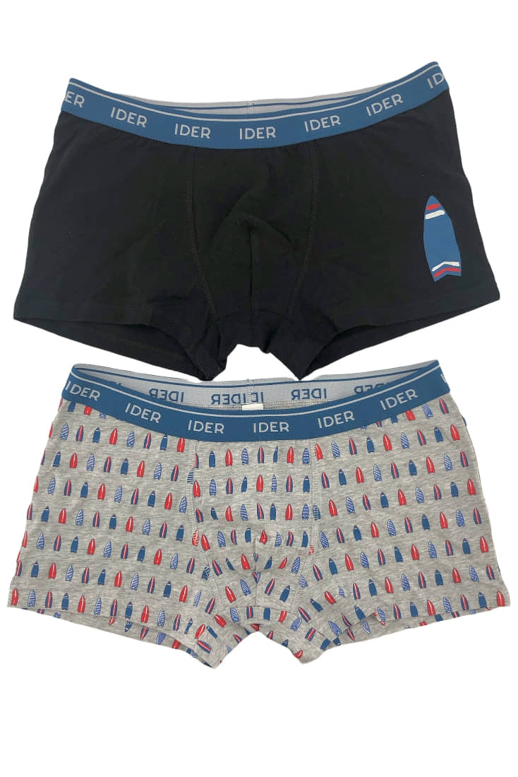 2-PACK ΑΝΔΡΙΚΟ BOXER  ΒΑΜΒΑΚΕΡΟ ΜΕ ΕΞΩΤΕΡΙΚΟ ΛΑΣΤΙΧΟ ΚΑΙ ΣΧΕΔΙΟ ΣΑΝΙΔΕΣ ΤΟΥ ΣΕΡΦ