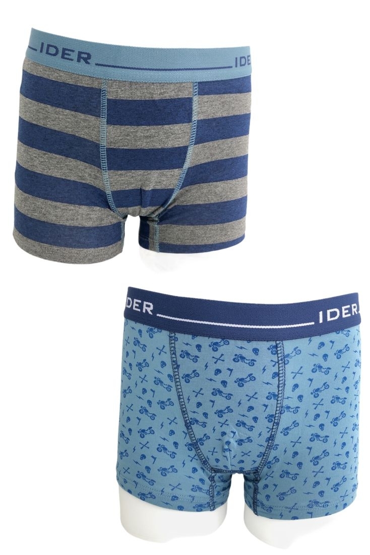 2-PACK ΑΓΟΡΙΣΤΙΚΟ BOXER ΒΑΜΒΑΚΕΡΟ ΜΕ ΕΞΩΤΕΡΙΚΟ ΛΑΣΤΙΧΟ ΚΑΙ ΣΧΕΔΙΟ ΡΙΓΕ ΚΑΙ ΜΗΧΑΝΕΣ