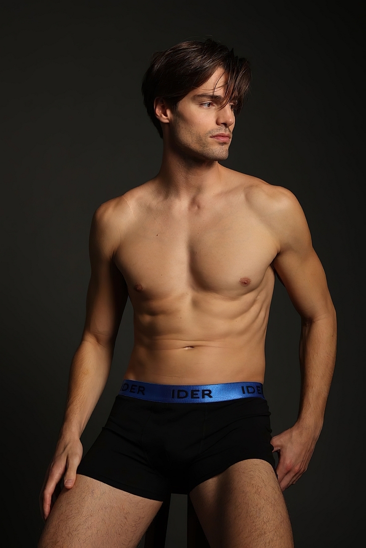 2-PACK ΑΝΔΡΙΚΟ BOXER ΒΑΜΒΑΚΕΡΟ ΜΕ ΦΑΡΔΥ ΓΥΑΛΙΣΤΕΡΟ ΧΡΩΜΑΤΙΣΤΟ ΕΞΩΤΕΡΙΚΟ ΛΑΣΤΙΧΟ ΜΕ ΜΑΥΡΟ LOGO IDER