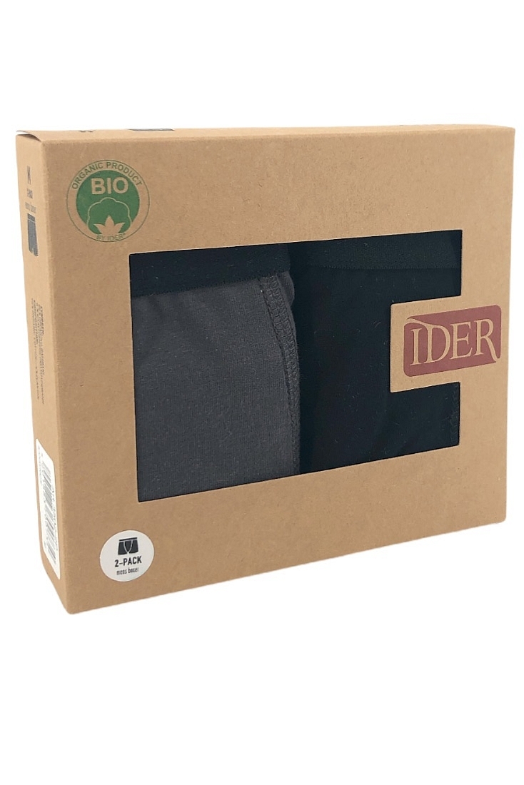 2-PACK ΑΝΔΡΙΚΟ BOXER ΑΠΟ ΟΡΓΑΝΙΚΟ ΒΑΜΒΑΚI ΜΕ ΕΞΩΤΕΡΙΚΟ ΛΑΣΤΙΧΟ ΜΕ ΡΙΓΕΣ