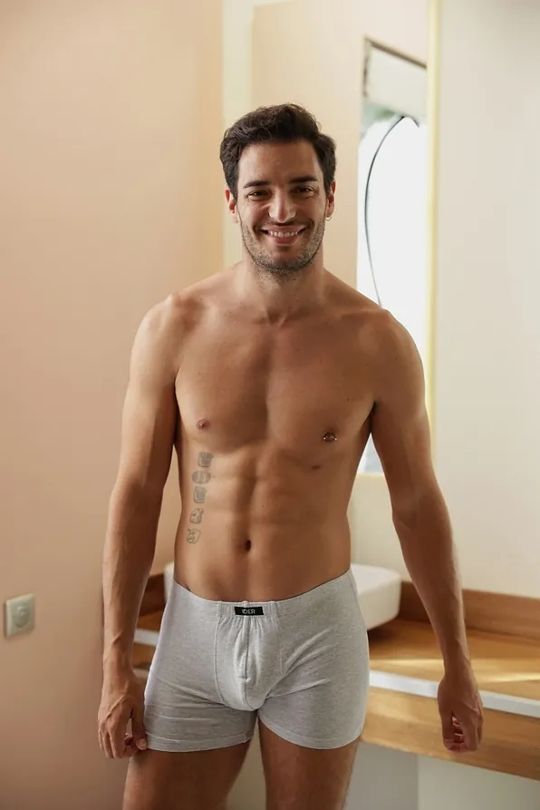 2-PACK ΑΝΔΡΙΚΟ ΒΑΜΒΑΚΕΡΟ BOXER ΜΟΝΟΧΡΩΜΟ ΜΕ ΕΣΩΤΕΡΙΚΟ ΛΑΣΤΙΧΟ