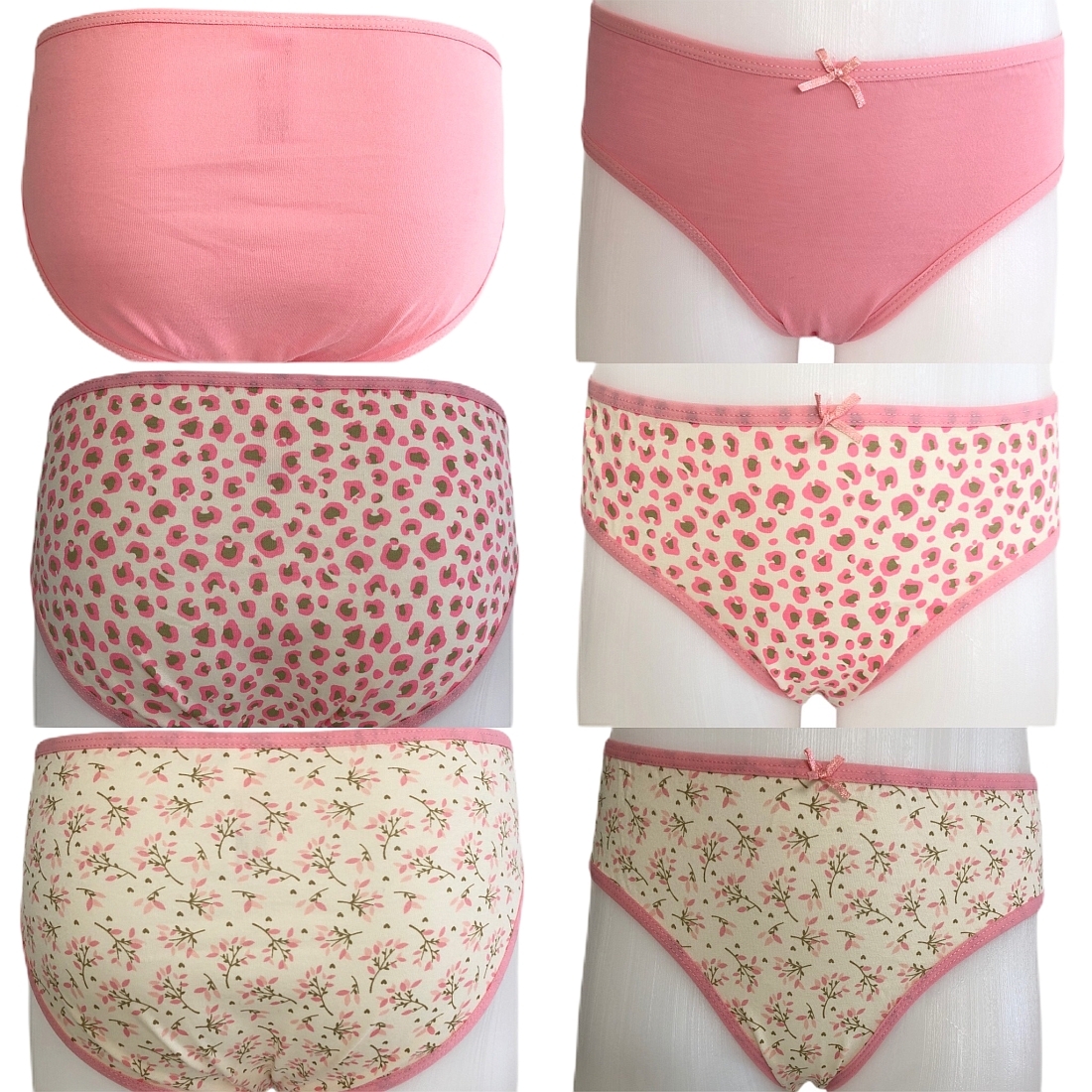 3-PACK GIRL COTTON KNICKER FLORAL/LEOPARD/PLAIN PATTERN