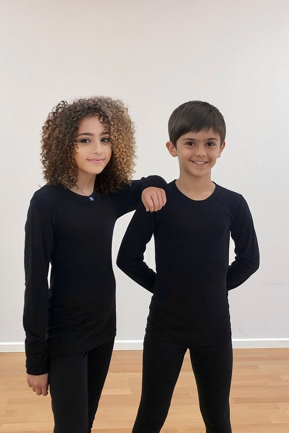 KIDS THERMAL VISCOSE BLOUSE LONG SLEEVES ROUND NECK