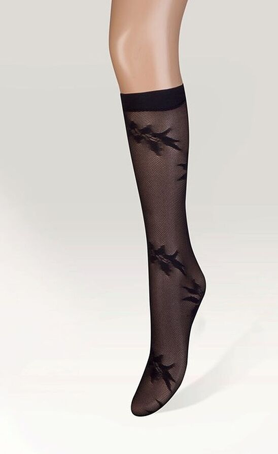IDER - ELASTIC KNEE HIGHS WITH FLOWERS PATTERN