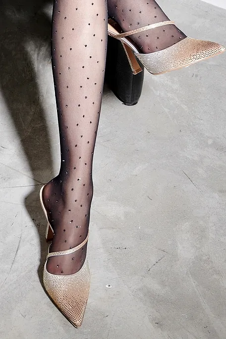 ΓΥΝΑΙΚΕΙΟ ΚΑΛΤΣΑΚΙ ΜΕΧΡΙ ΤΟ ΓΟΝΑΤΟ ΔΙΑΦΑΝΟ ΕΛΑΣΤΙΚΟ 3D 15DEN ME ΣΧΕΔΙΟ ΑΣΗΜΙ ΑΝΑΓΛΥΦΟ LUREX ΠΟΥΑ