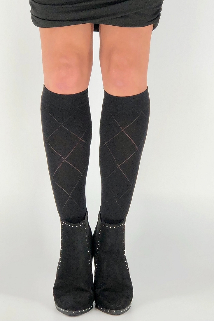 ΤΡΟΥΑΚΑΡ ΓΥΝΑΙΚΕΙΟ ΑΔΙΑΦΑΝΟ 60DEN ΜΕ ΓΕΩΜΕΤΡΙΚΟ ΣΧΕΔΙΟ ΜΑΥΡΟΙ ΚΑΙ ΔΙΑΦΑΝΟΙ ΡΟΜΒΟΙ