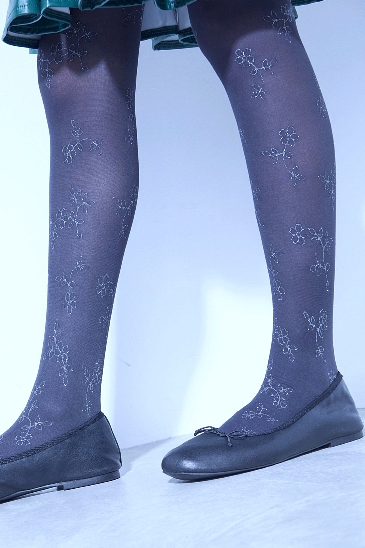 ΚΟΡΙΤΣΙΣΤΙΚΟ DEMI ΟΠΑΚ ΕΛΑΣΤΙΚΟ ΚΑΛΣΟΝ 40DEN ΜΕ ΣΧΕΔΙΟ ΣΤΑΜΠΑ ΑΣΗΜΕΝΙΑ GLITTER ΛΟΥΛΟΥΔΙΑ