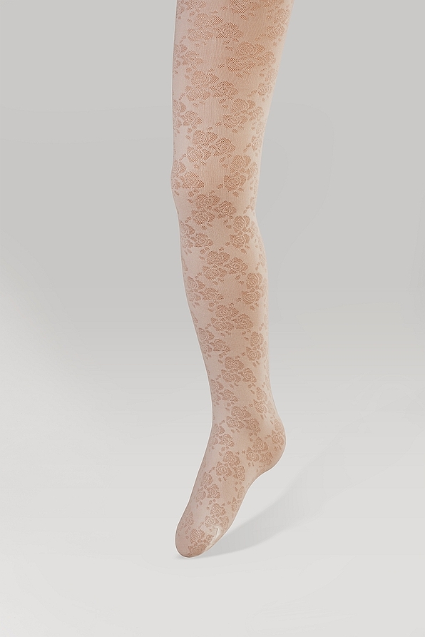 IDER - KIDS OPAQUE FASHION TIGHTS WITH FLOWER PATTERN